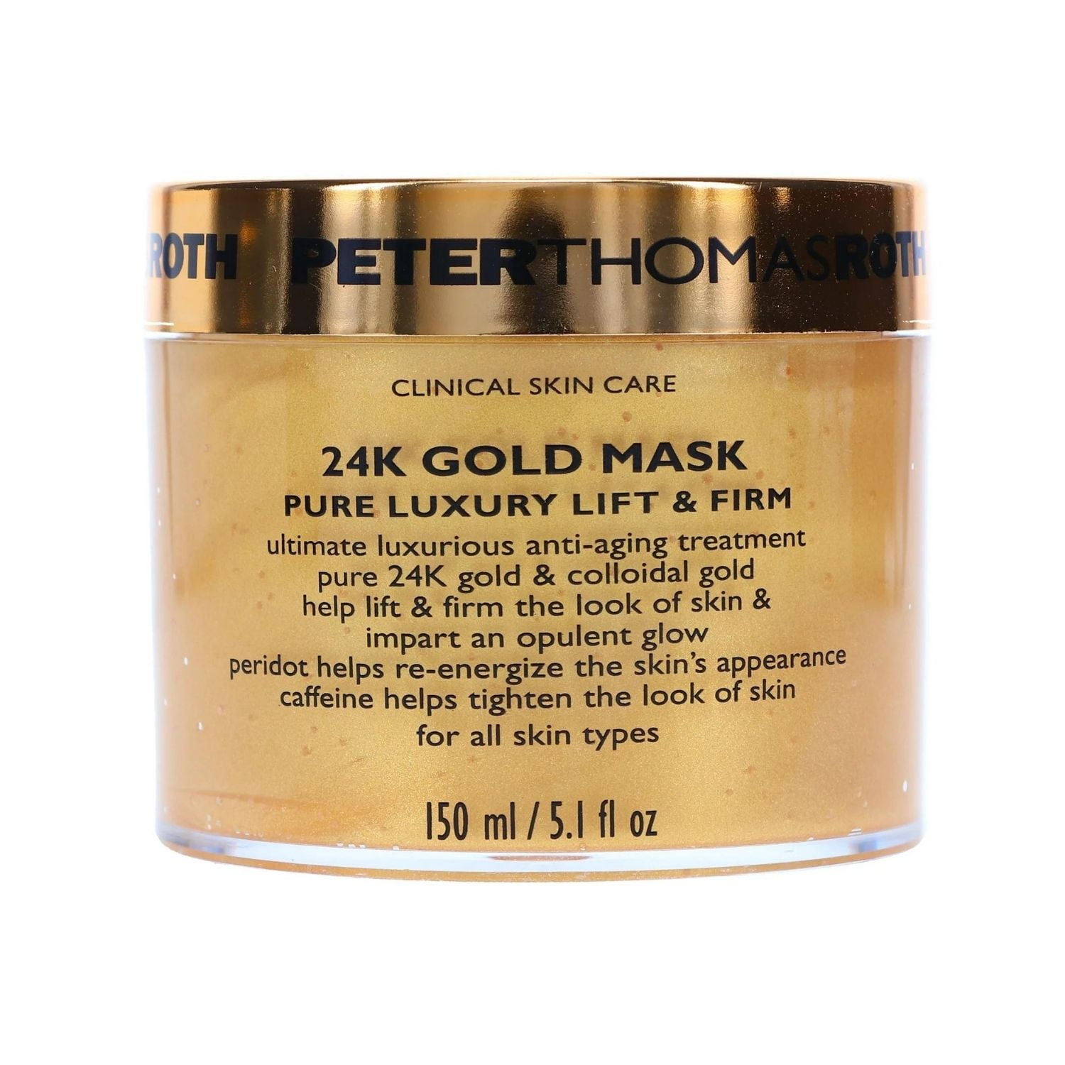 Peter Thomas Roth 24K Gold Mask Pure Luxury Lift & Firm Ultimate Luxurious anti-aging Treatment For All Skin Types, 5.1 oz