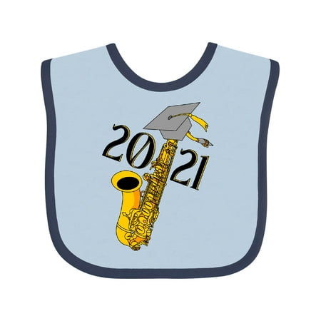 

Inktastic Saxophone 2021 Graduation Gift Baby Boy or Baby Girl Bib