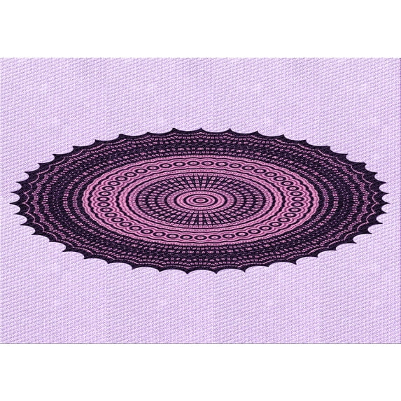 Ahgly Company Indoor Rectangle Patterned Orchid Purple Area Rugs, 4' x 6'