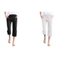 thumbnail image 1 of (2-Pack) Rinsvye Womens Casual Loose Fit Drawstring Solid Color Big Size Points Pants Comfort Summer Casual, 1 of 5
