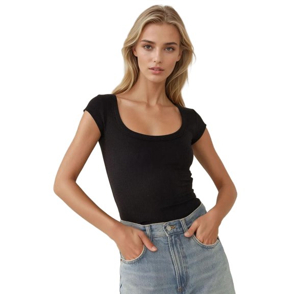 Slim Fit Crew Neck Crop T-Shirt