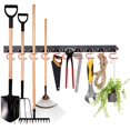 thumbnail image 1 of Garage Organizer, 64inch Adjustable Storage System with 16 Hooks 4 PCS Rails Tool Storage Wall Mounted Garden Storage Door Mop Broom Tools Holder for Garden Garage, 1 of 5