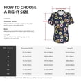 thumbnail image 4 of Yiaed Sloth with Donuts Print Women's T Shirt V-Neck Short Sleeve Shirt Casual Breathable Tee Summer Tops-, 4 of 5