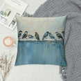 thumbnail image 2 of GOSMITH  Ink Painting Watercolor Blue Birds Spring Home Sofa Chair Bed Decoration Lumbar Pillowcase Decorative Throw Pillow Cover Case Rectangular, 2 of 5