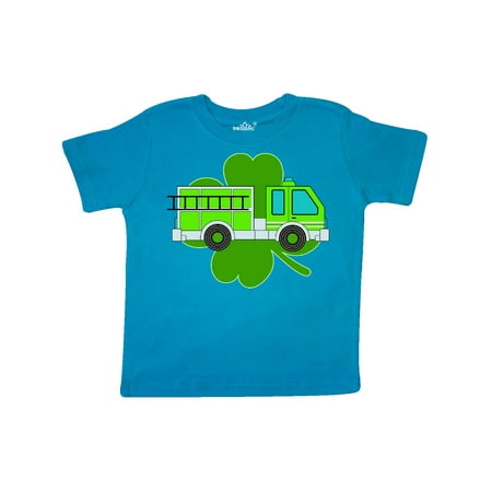 

Inktastic St. Patrick s Day Green Fire Truck with Clover Gift Toddler Boy or Toddler Girl T-Shirt