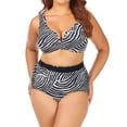 thumbnail image 5 of Women's Raisins Curve C840205 Plus Size Mombasa Tanzania Bra Swim Top (Black Ash 16W), 5 of 5