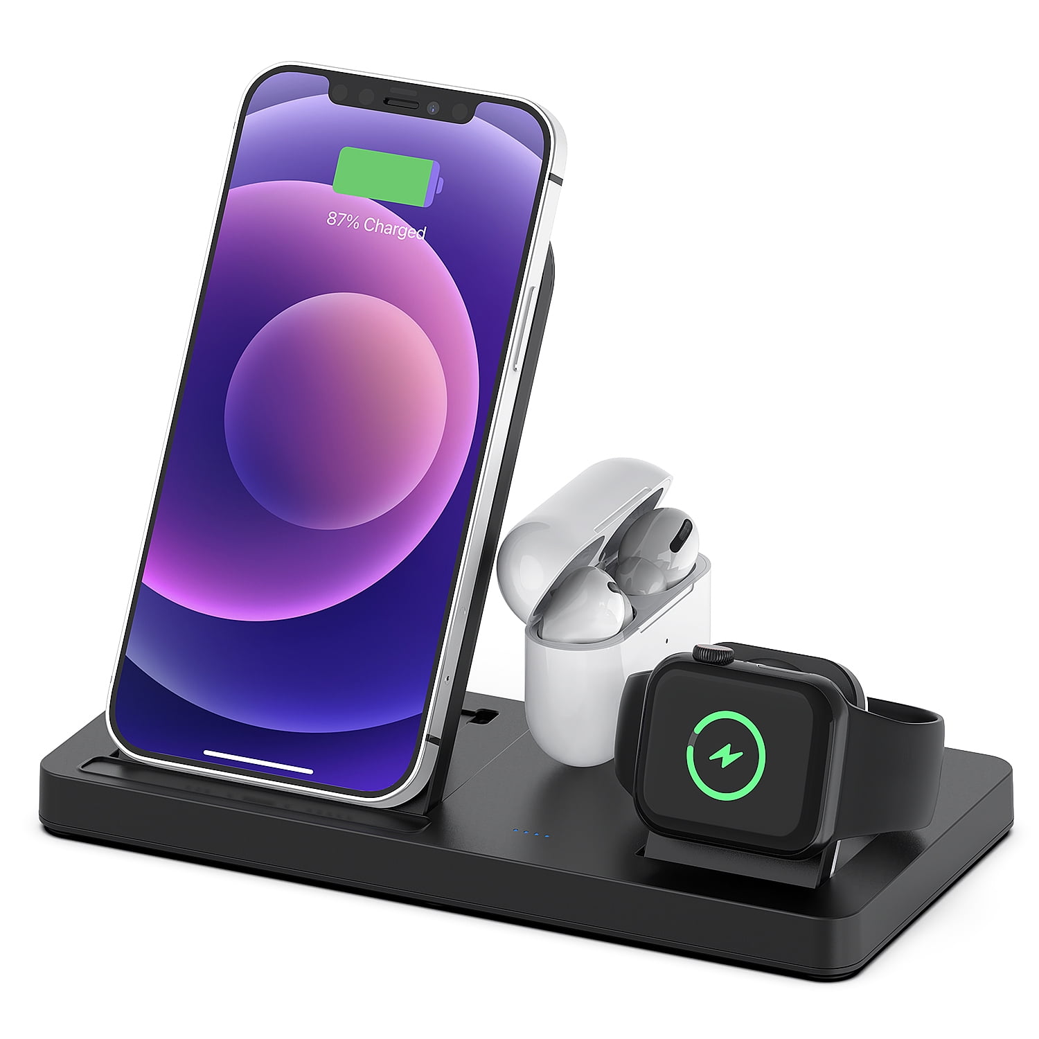 Wireless Charging Station, 4 in 1 Charging Dock Station Compatible with