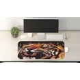 thumbnail image 2 of Safari Computer Mouse Pad, Power Tiger Hunter Forest King Beast Stripes Furry Large Animal Print, Rectangle Non-Slip Rubber Mousepad Large, 31" x 12" Gaming Size, Orange White and Black, by Ambesonne, 2 of 2