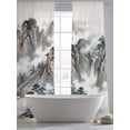 thumbnail image 6 of Chinese Ink Painting Sheer Curtains 84 Inches Long 2 Panels Set, Window Sheer Curtains for Living Room/Bedroom, Mountain Cloud Modern Art Light Filtering Rod Pocket Curtain 52''x84''x2, 6 of 8