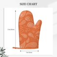 thumbnail image 4 of XMXT 2 Pcs Silicone Oven Mitts, Paisley Orange Decor Print Thickened Non-Slip BBQ Gloves, Orange, 4 of 9