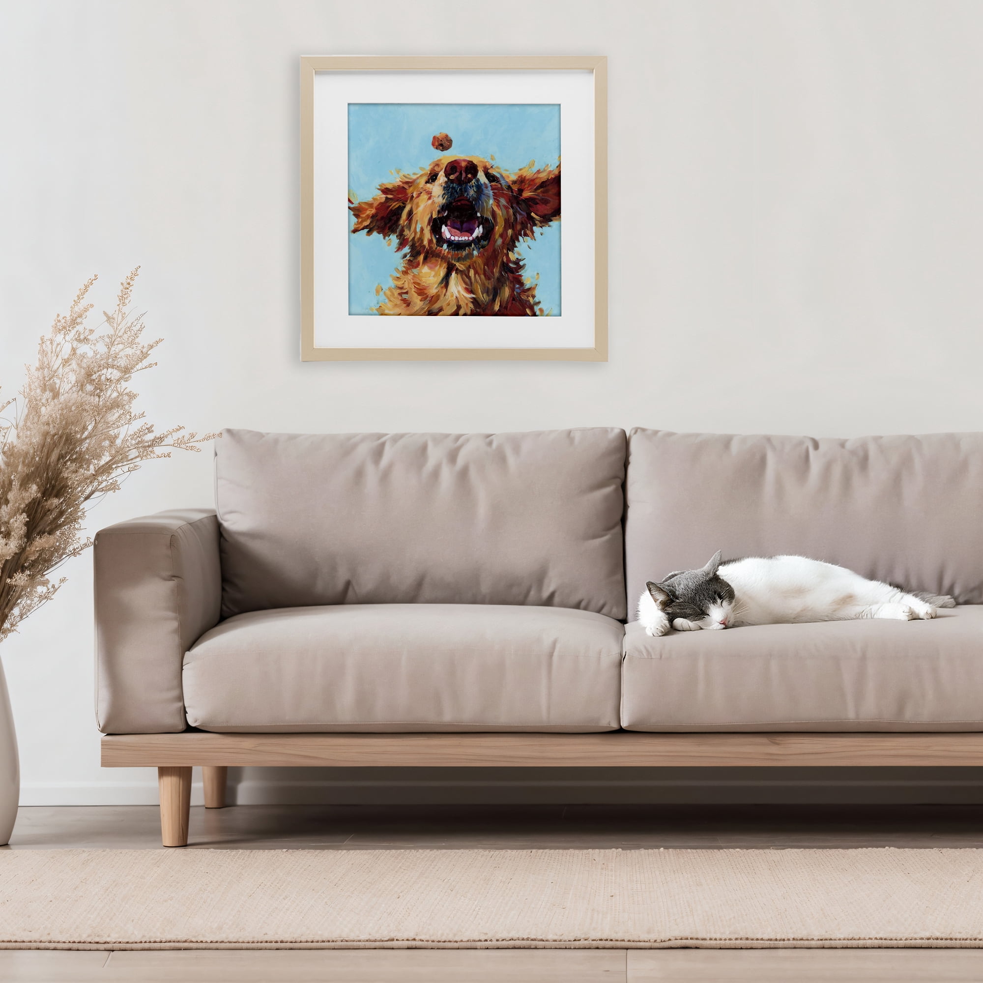 Stupell Industries Treato Loyal Dog Birch Framed Print Under Glass, design by Studio Bautista