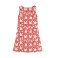 thumbnail image 4 of LTTVQM Girls Easter Dress Rabbit Egg Print Funny Sleeveless Sundresses Casual Crewneck Midi Dresses Holiday A-Line Dresses Red 9-10 Years, 4 of 5
