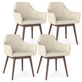 thumbnail image 1 of Gymax Set of 4 Dining Chairs Upholstered Kitchen Table Chairs w/ Solid Wood Legs Beige, 1 of 10