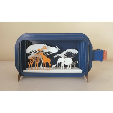 Notes & Queries Message in a Bottle 3D Pop Up Greeting Card Jungle Animals