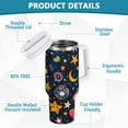 thumbnail image 2 of Yayeee 30oz Stainless Steel Tumbler with Straw and Handle Double-Wall Insulated Travel Water Bottle, Small Space Pattern, 2 of 8