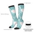 thumbnail image 4 of Xecao Swan And Flowers4 print thigh-high socks, crafted for both men and women with a stretchy, high-opaque design perfect for daily wear, 4 of 6