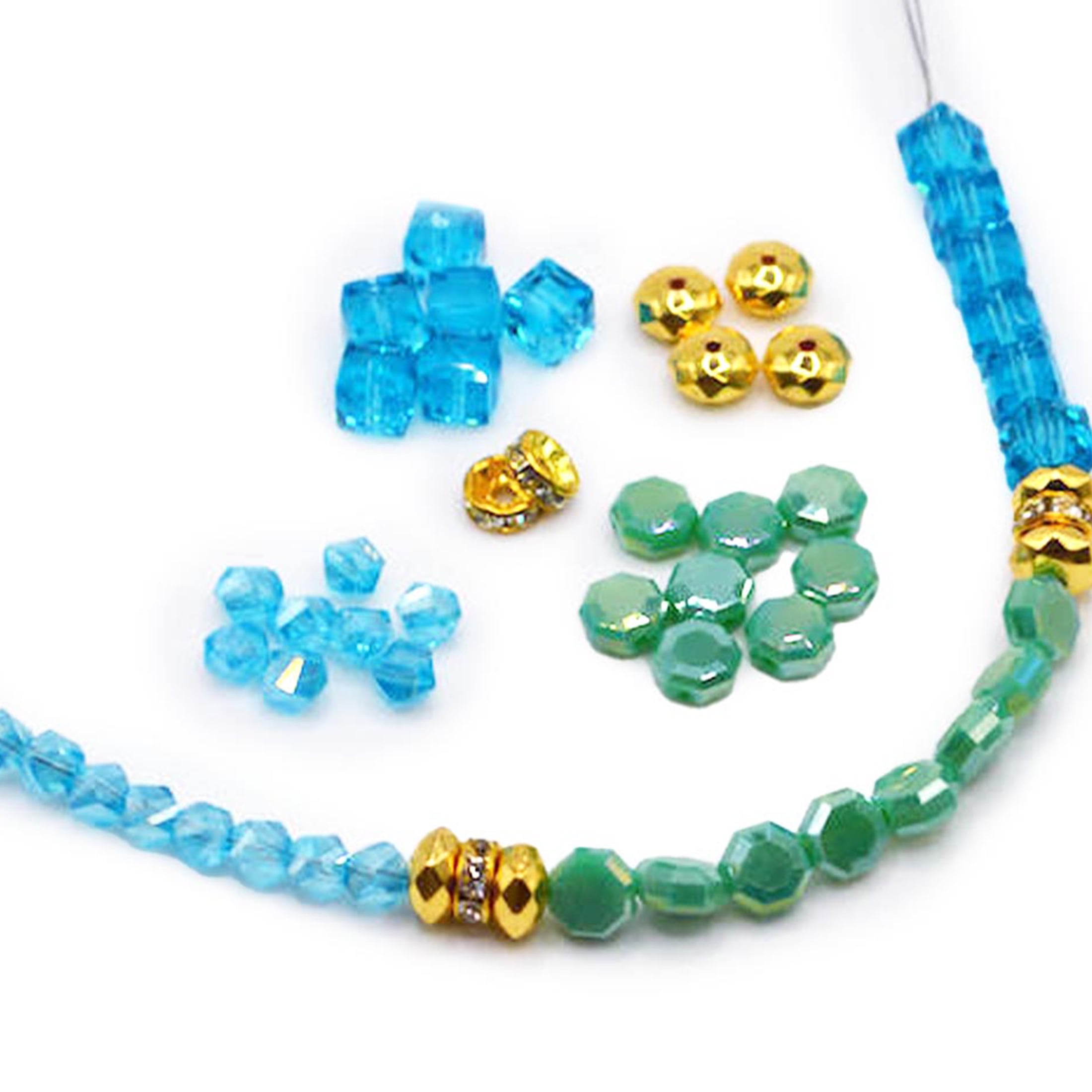 (2 pack) Jesse James Glass Strand Beads Trio – Teal, 1 Piece, Multi-Purpose for Teens and Adults