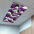 thumbnail image 2 of 2 Pack Purple Wave Line Fluorescent Light Covers for Ceiling Lights Modern Black Gray White Striped Gradient Magnetic Ceiling Light Covers Overhead Light Filters for Office Classroom Home, 2 of 9