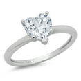 thumbnail image 2 of 1.25 ct Heart Cut Natural Sky Blue Topaz Solitaire Engagement Ring for Women in 14K White Gold, 2 of 2