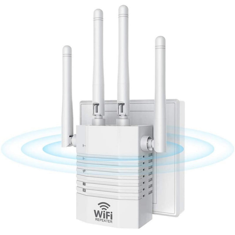 WiFi Repeater GALAWAY 1200Mbps WiFi Range Extender 2.4GHz and 5GHz Signal Extenders Internet Booster 360 Degree WiFi Booster Signal Amplifier with Four Antennas