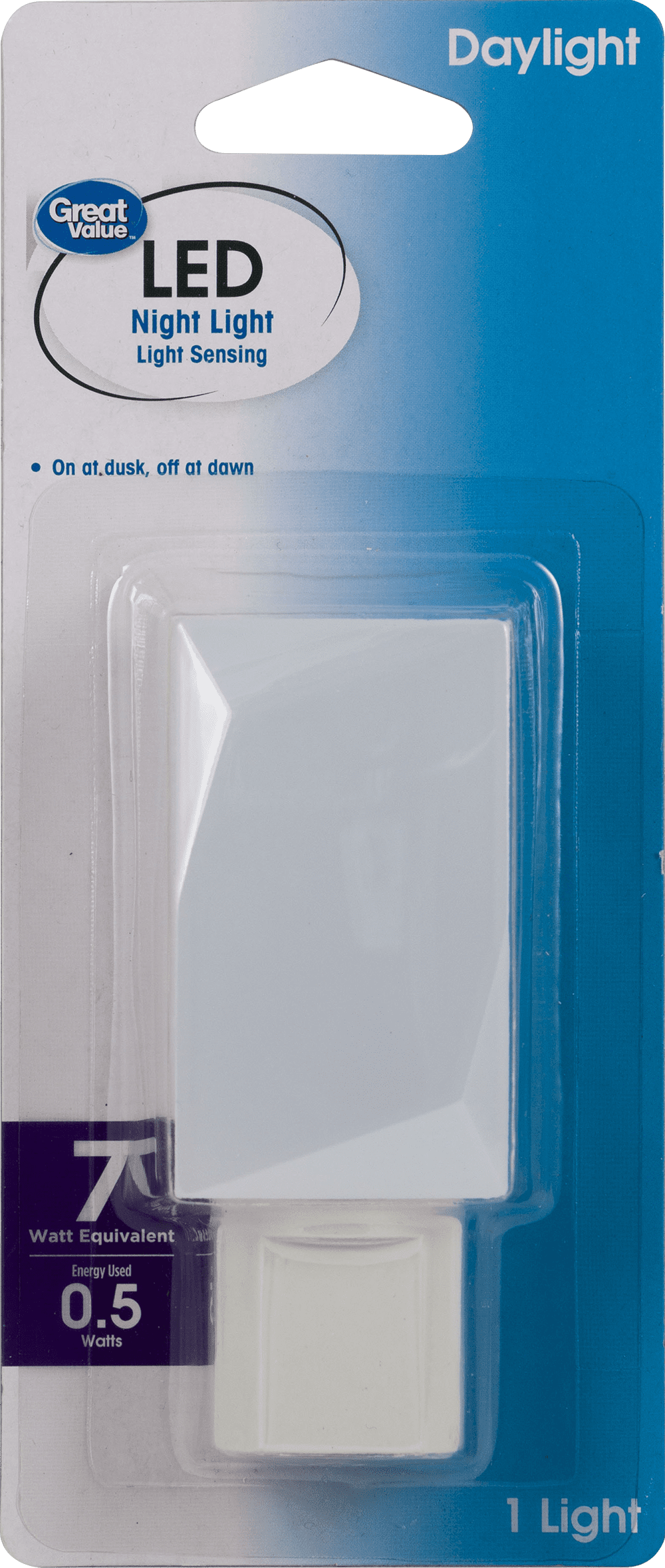 (3 pack) Great Value Plug-in LED Night Light, Light Sensing, Daylight, 6 in, 2.83 in, Adult