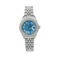 thumbnail image 1 of Pre-Owned Rolex Datejust 26MM 6916 Blue Mother of Pearl Diamond Dial Diamond Bezel Stainless Steel Jubilee Bracelet 0.8ct, 1 of 8