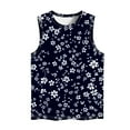thumbnail image 4 of womens tops Womens Flower Print Crewneck Tank Tops Graphic Curved Hem Sleeveless Tops Summer Casual Loose Fit Shirts spring tops for women, 4 of 4