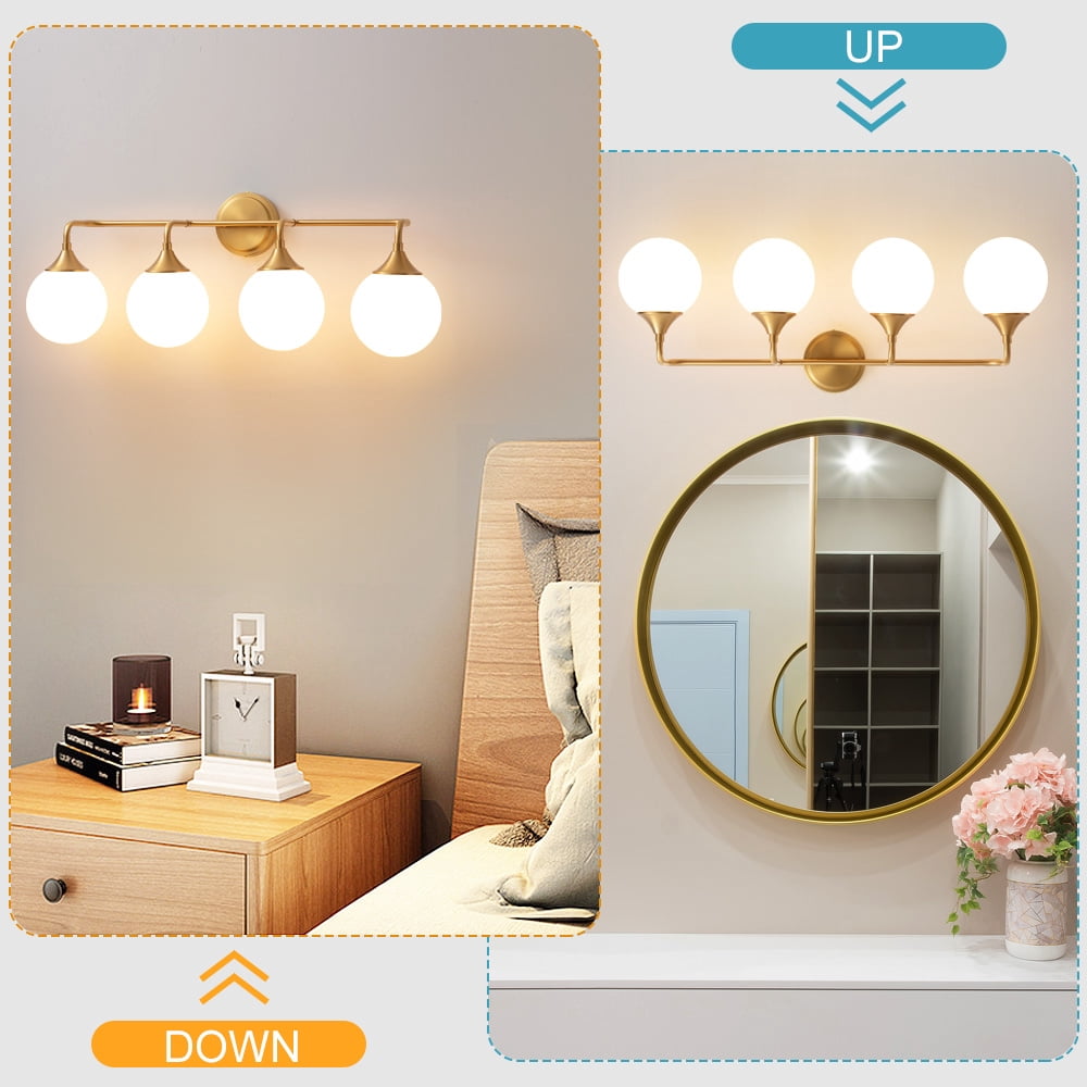 Bathroom vanity lights gold 4 light modern vanity light fixtures