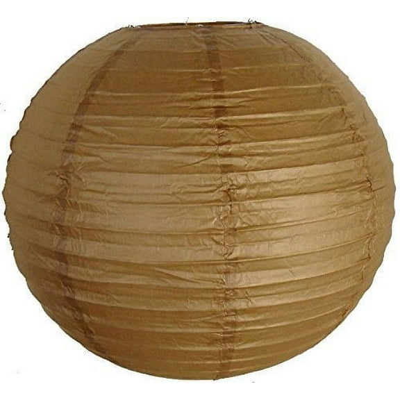 M.V. Trading LNT8ER-BR Colorful Chinese/Japanese Round Paper Lanterns with Metal Frame,8-Inches, Brown