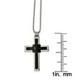 thumbnail image 2 of Lex & Lu Chisel Stainless Steel Black Plated and Polished Cross Necklace 20'', 2 of 2