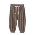 thumbnail image 2 of Ahuyic Solid Color Drawstring Girls Full Length Pants Mosquito Repellent 1-15Y, 2 of 3