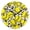 Black, variant on Yellow Softball Pattern Wall Clock 10in Round Artistic Oil Painting Home Decor Desk Table Clock