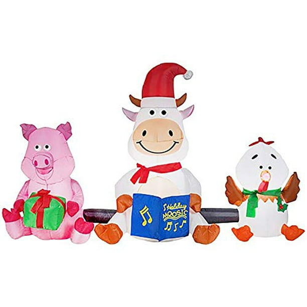 Gemmy Barnyard Farm Animals Christmas Synchronized Lightshow Airblown