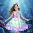 thumbnail image 2 of Jurebecia Princess Tutu Dress Girls Halloween Costume Color Led Light up for Halloween Birthday Party Kids 6,4-5Years, 2 of 14