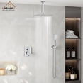 thumbnail image 3 of CASAINC 3-Spray Pattern 12 in. Ceiling Mount Shower System / Set Shower Head and Functional Handheld, Chrome (Valve Included), 3 of 10