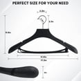 thumbnail image 2 of Suit Hangers DEDU para hombre, paquete de 20 unidades, antideslizantes, 45 cm, plástico negro, 2 of 7