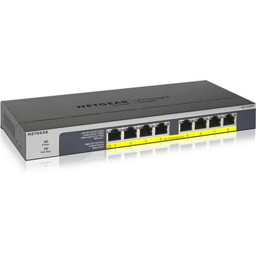 Netgear 8-port Gigabit Ethernet PoE  Unmanaged Switch (GS108PP) - 8 Ports - 2 Layer Supported - Twisted Pair - Desktop, Wall Mountable, Rack-mountable - Lifetime Limited Warranty