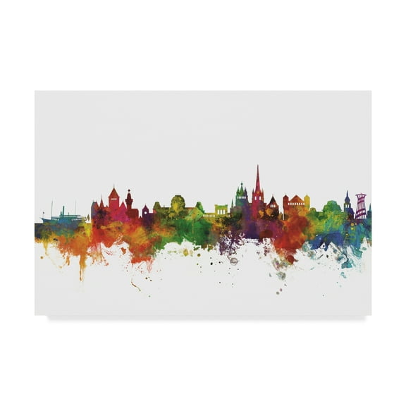 Trademark Fine Art 'Lausanne Switzerland Skyline II' Canvas Art by Michael Tompsett