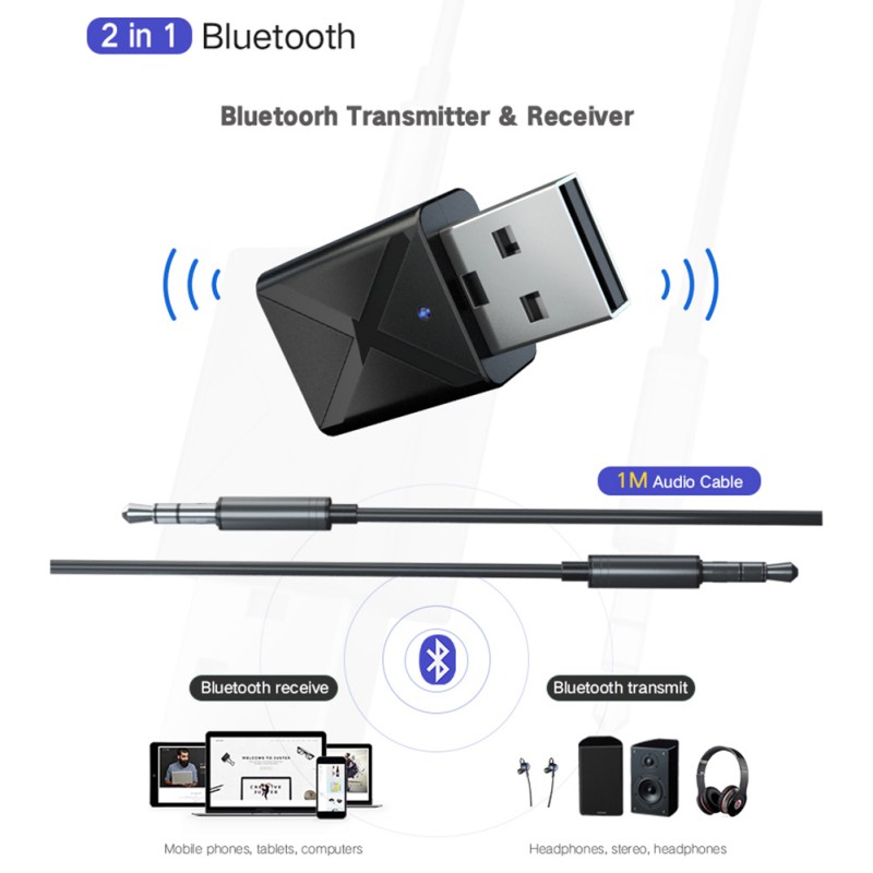 USB Bluetooth 4.2 Wireless Audio Adapter for PC - Bluetooth Dongle for PC Windows 10/8/7 - PC to Bluetooth Adapter - Bluetooth USB Receiver for Computer/Laptop - image 2 of 7