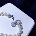 thumbnail image 4 of EOEMY Gorgeous 9-10mm South Sea Round White Pearl Bracelet 7.5-8", 4 of 4