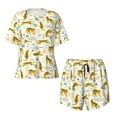 thumbnail image 4 of Naloa Leopard Print Women's Short-Sleeved Pajama Set, Loungewear, Summer pajamas, Breathable Cozy - Large, 4 of 9
