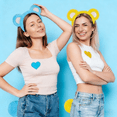 thumbnail image 6 of Women's Plush Bear Ear Headband Set, Cute Animal Cosplay Hair Accessory with Matching Furry Tail and Two Heart Patches, Sweet Kawaii Headpiece for Party, Daily Wear and Photo Props-Yellow, 6 of 6