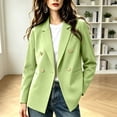 thumbnail image 2 of Zynoxe Blazer Jacket for Women Trendy Lapel Double Breasted Open Front Suit Jacket Fall Loose Versatile Business Casual Office Plus Size Jackets with Pockets Green1 3XL, 2 of 5