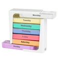 thumbnail image 3 of AM PM Stackable Weekly Pill Box Organizer, Pill Dispensers Reminders, 28 Compartment Slots Travel Medication Storage Case with Morning Noon Evening Night 4 Compartments, Color Coded, 3 of 7