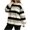 Black, variant on SBYOJLPB Women's Pajamas Tops Striped Printed Long Sleeve Crew Neck Loose Casual Pajamas