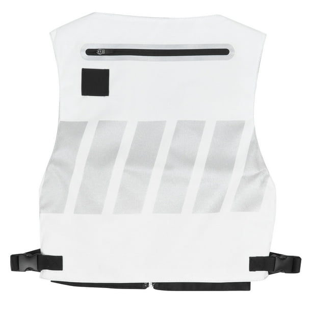 Chaleco reflectante de seguridad para ciclismo, ideal para entrenamiento en el patio, equipamiento deportivo, color blanco.