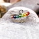 thumbnail image 3 of Qarigey Anillo de cuentas de arcoíris, ajustable, abierto, descompresión, moda, boda, vacaciones, fecha de viaje, joyería delicada Ropa, zapatos y accesorios Miscelánea Plata Qarigey AP016142-01, 3 of 6