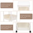 thumbnail image 2 of OULII Book Storage Rack Roller Bookcase White Movable Organizer Cart for Home Use 1 Set, 2 of 8