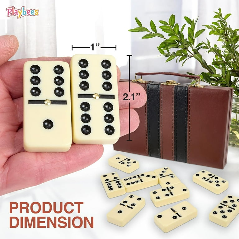 Playbees Jumbo Dominoes Set for Adults - 28 Thick Tiles in
