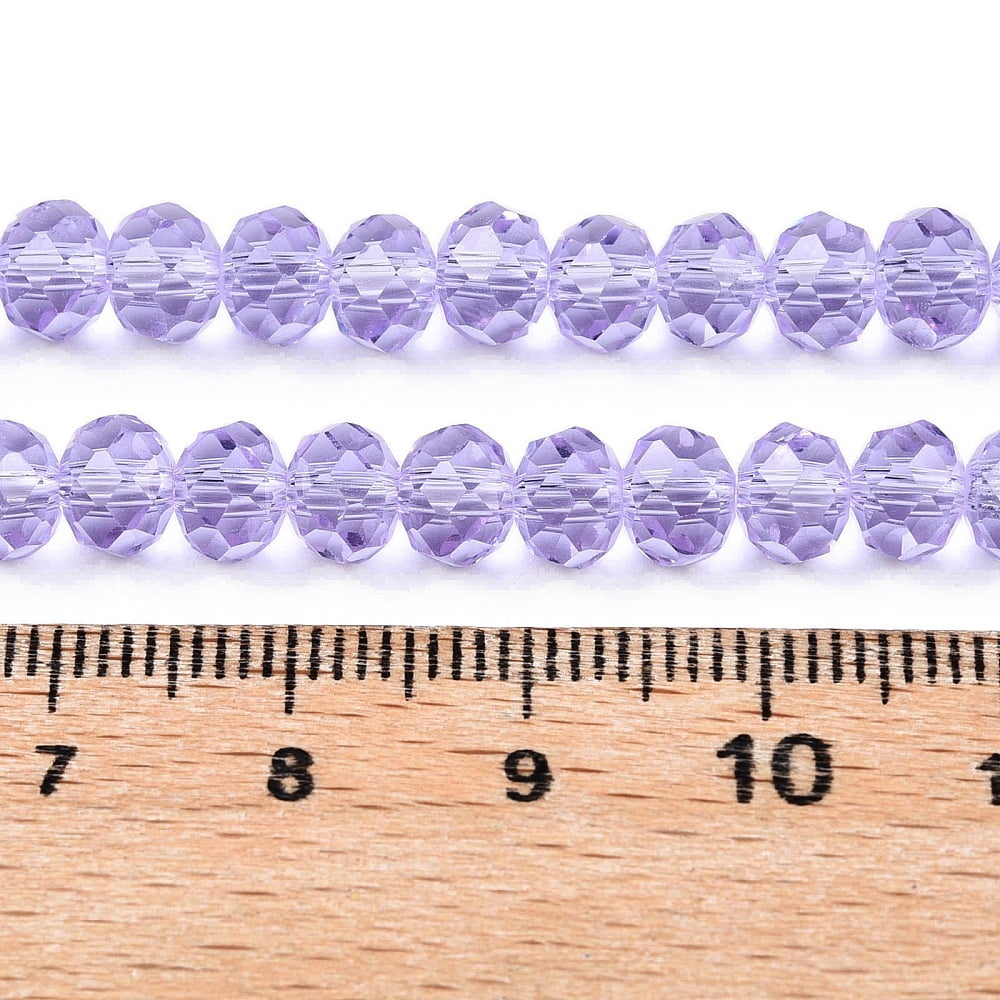 20strands Transparent Glass Beads Strands Faceted(32 Facets) Rondelle Lilac 6x5mm Hole: 1mm about 84pcs/strand 16.34~17.12''(41.5~42.8cm)